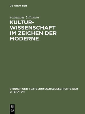 cover image of Kulturwissenschaft im Zeichen der Moderne
